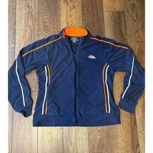 Denver Broncos NFL Jacket Womens XL Blue Orange Fleece Zip‎ Team Apparel Reebok